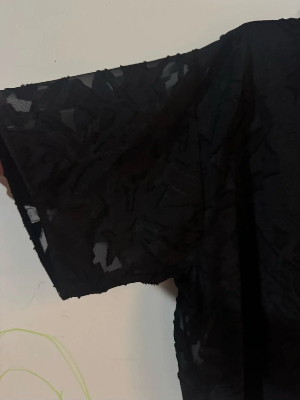 Michael Kors Black Sheer Button-Up Shirt Jacket